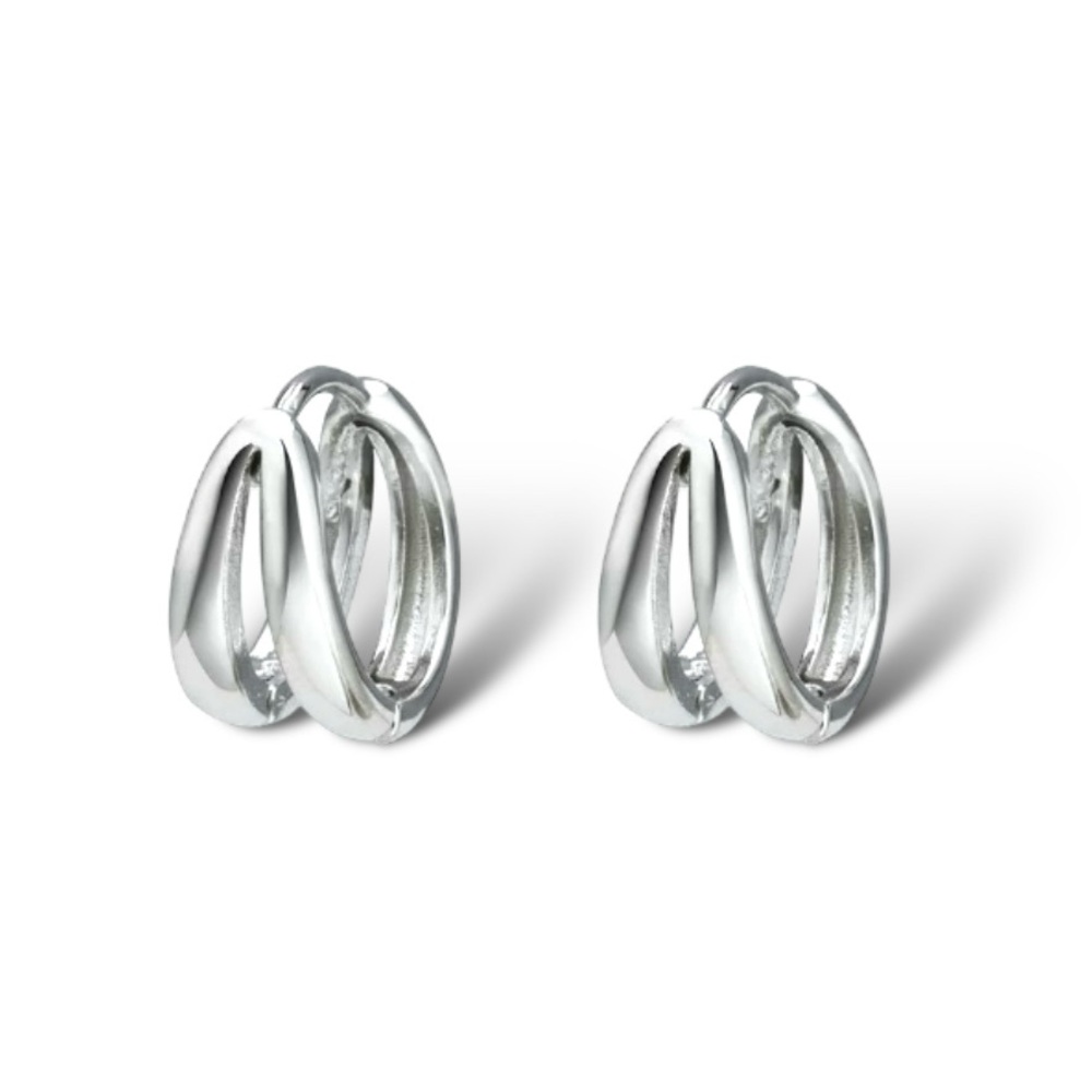 Small Silver Hoop Earrings for Men Women Streetwear Unisex Hip Hop Style